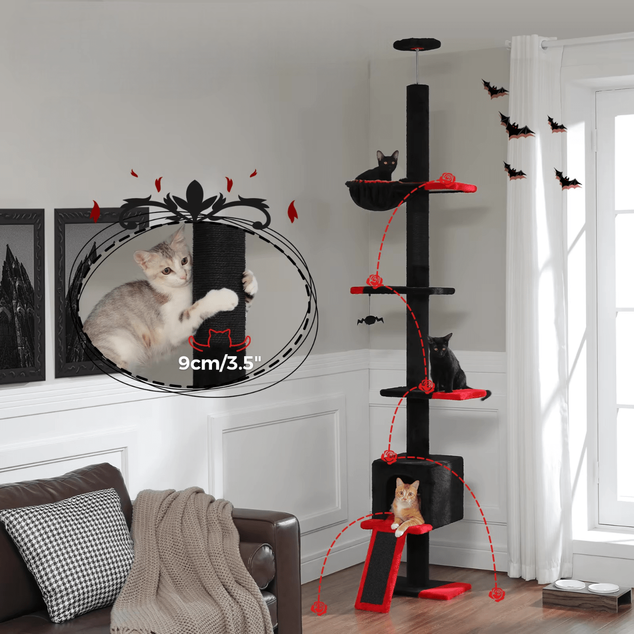 Arbre à chat Design Coloré Plafond | Mon Chat Perché