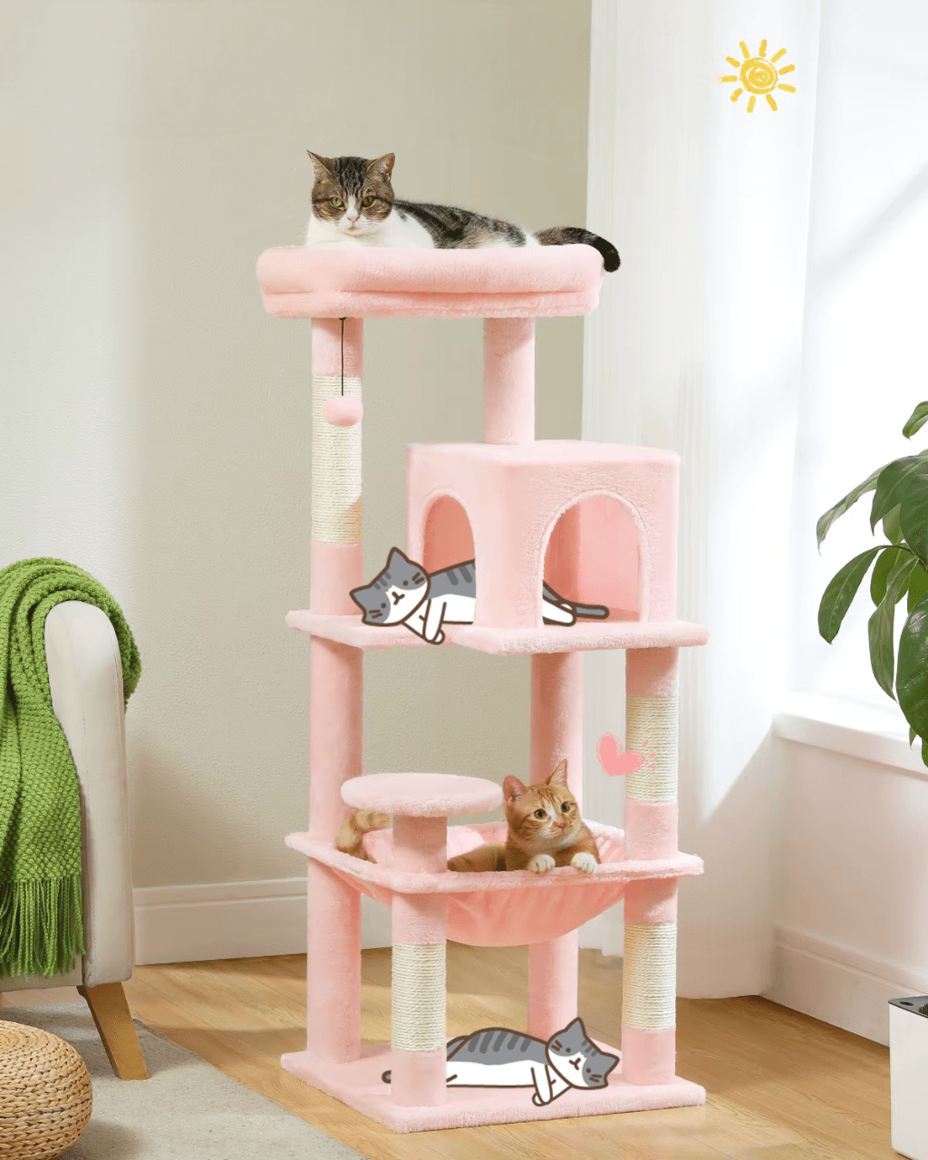 Arbre à chat Design Rose | Mon Chat Perché