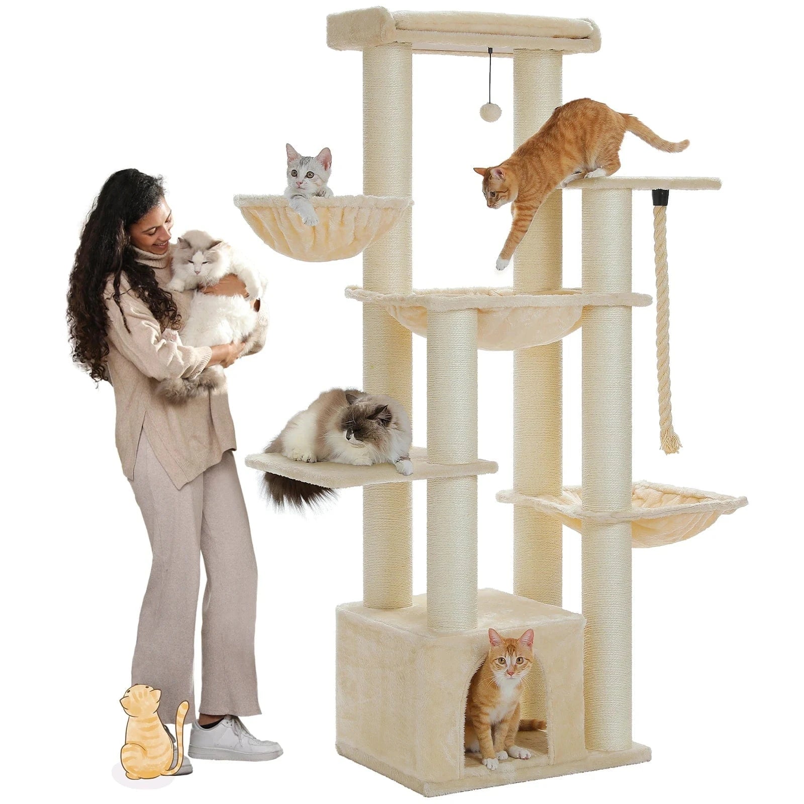 Arbre à chat Maine Coon Solide Grand | Mon Chat Perché