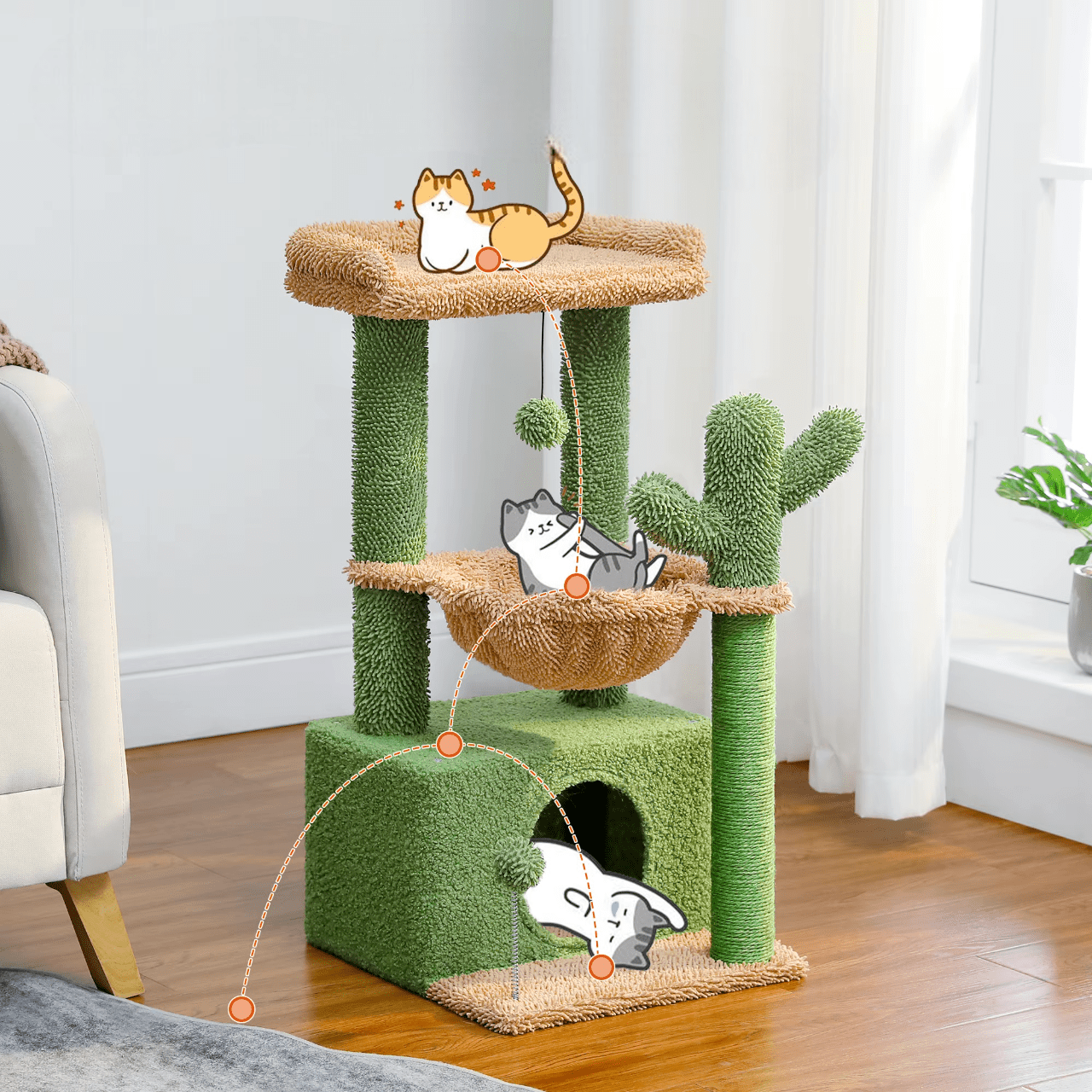 Arbre à chat Petit Cactus | Mon Chat Perché