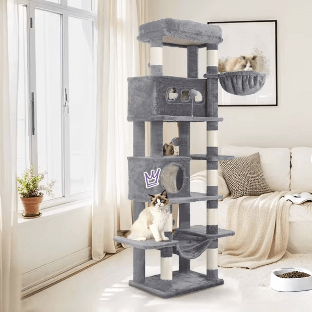 Arbre à chat XXL 170cm pour Maine Coon 5 Niveaux - "Giant Tower"