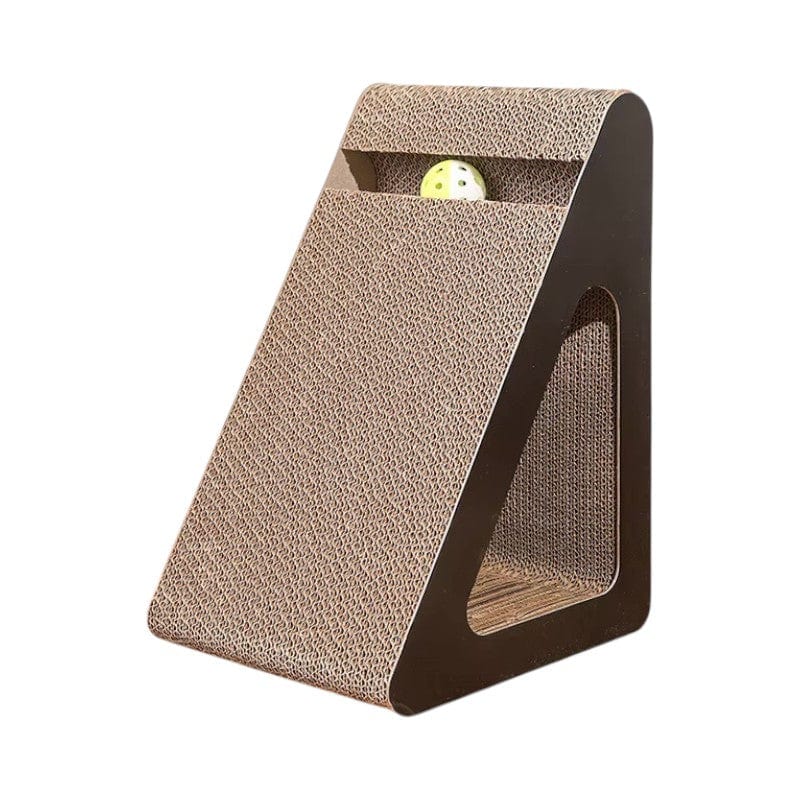 Griffoir Chat 2en1 Carton Triangle avec Balle - "Play & Scratch"