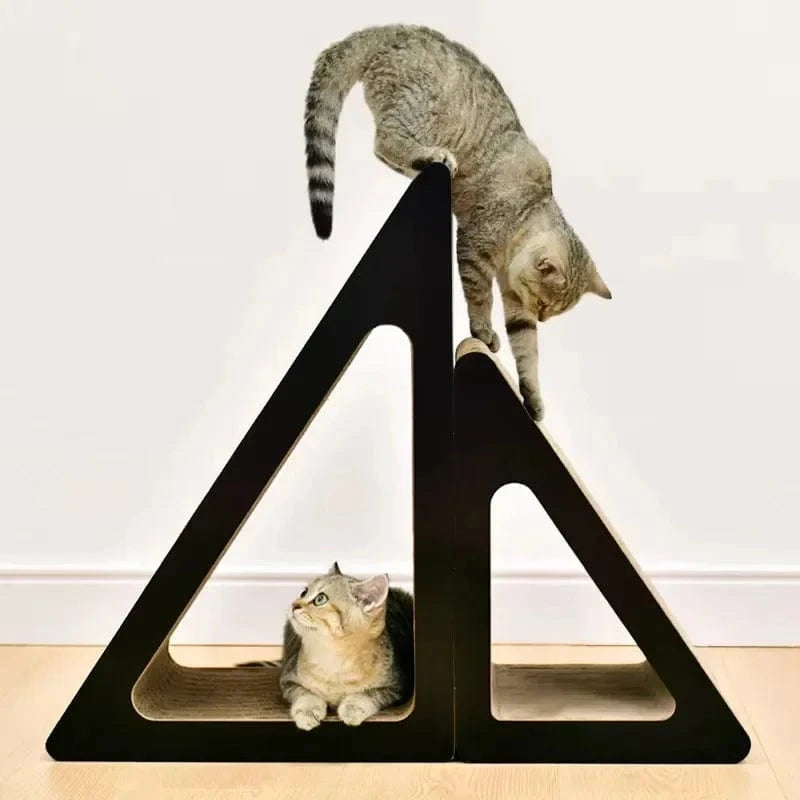 Griffoir Chat 2en1 Carton Triangle avec Balle - "Play & Scratch"