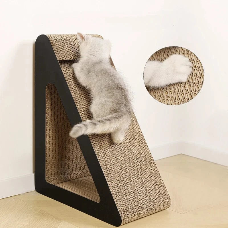 Griffoir Chat 2en1 Carton Triangle avec Balle - "Play & Scratch"