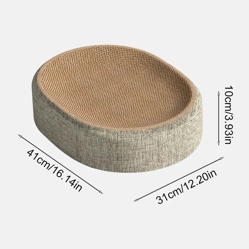 Griffoir Chat 2en1 Sisal Ovale avec Couchage - "Comfort Scratch"