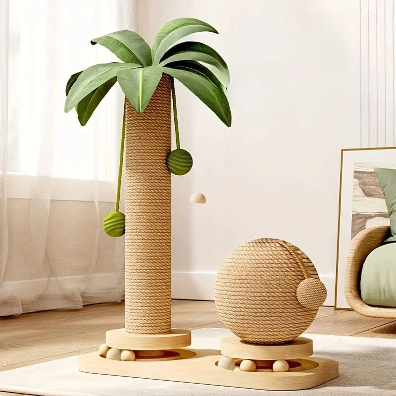 Griffoir Chat Palmier Cocotier 2en1 avec Balles - "Tropical Play"