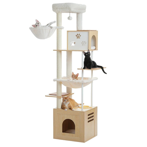 Arbre à chat Bois avec Housse | Mon Chat Perché