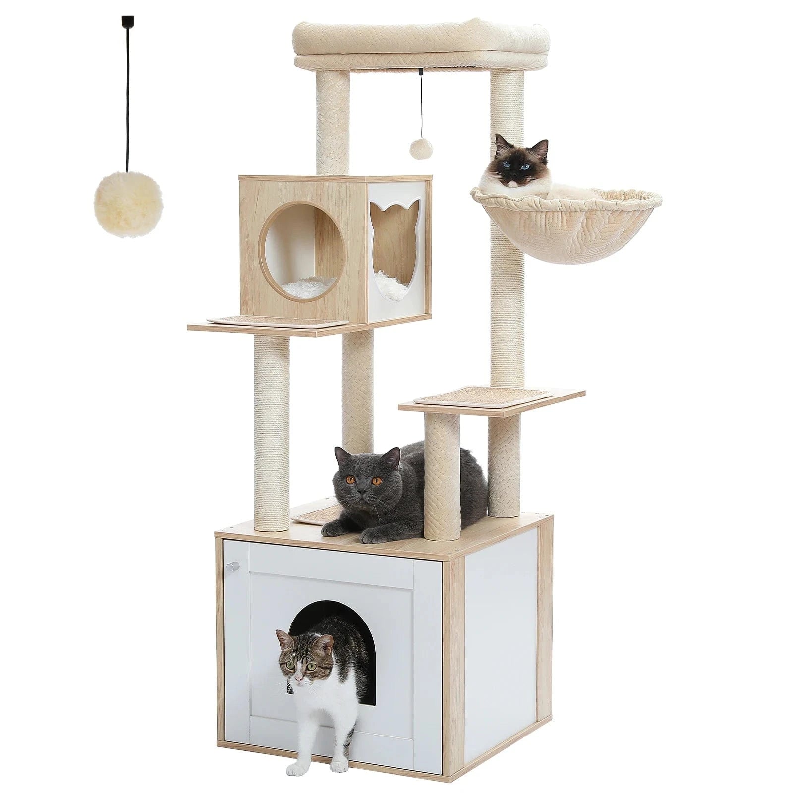 Arbre à chat Bois Cabane | Mon Chat Perché