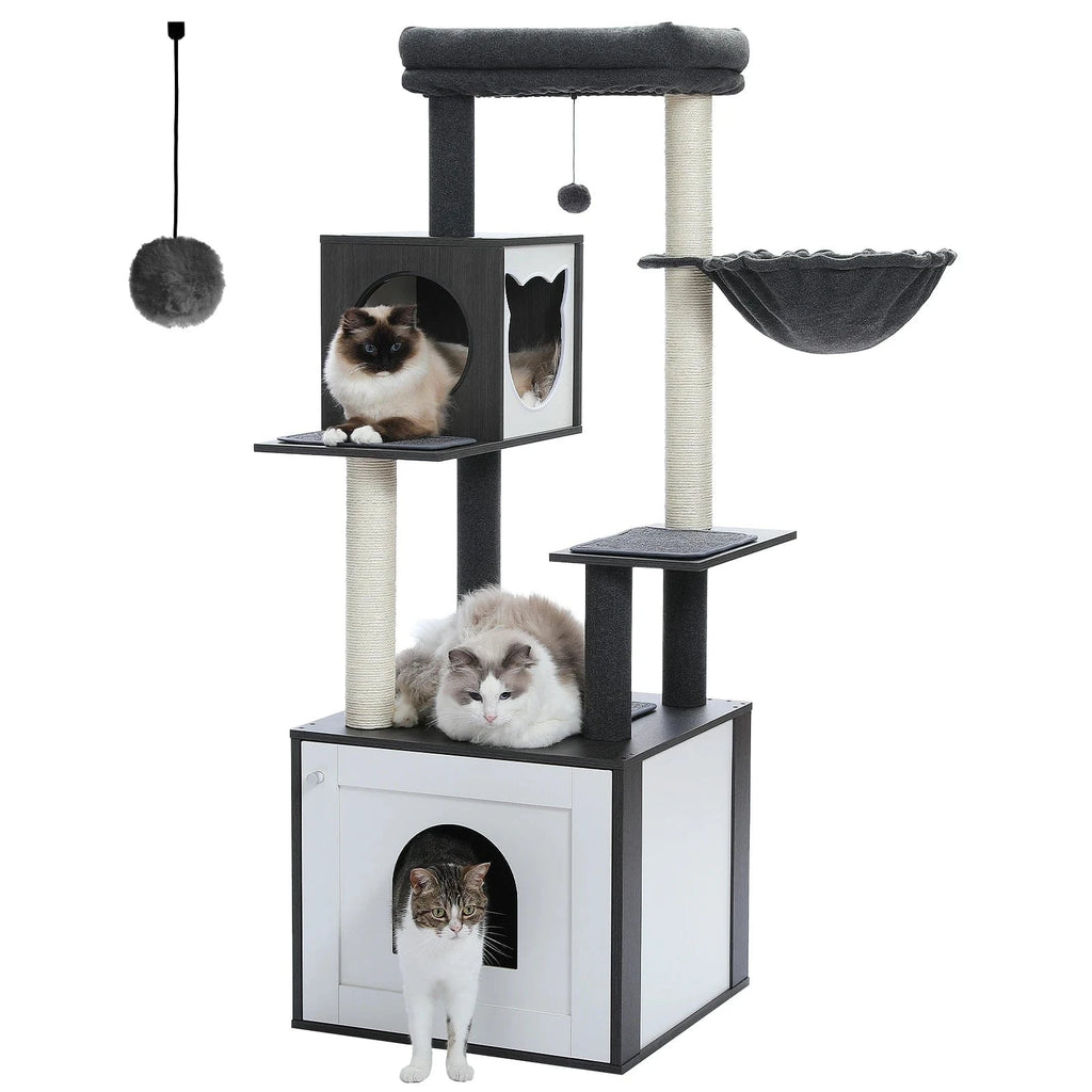 Arbre à chat Bois Cabane | Mon Chat Perché