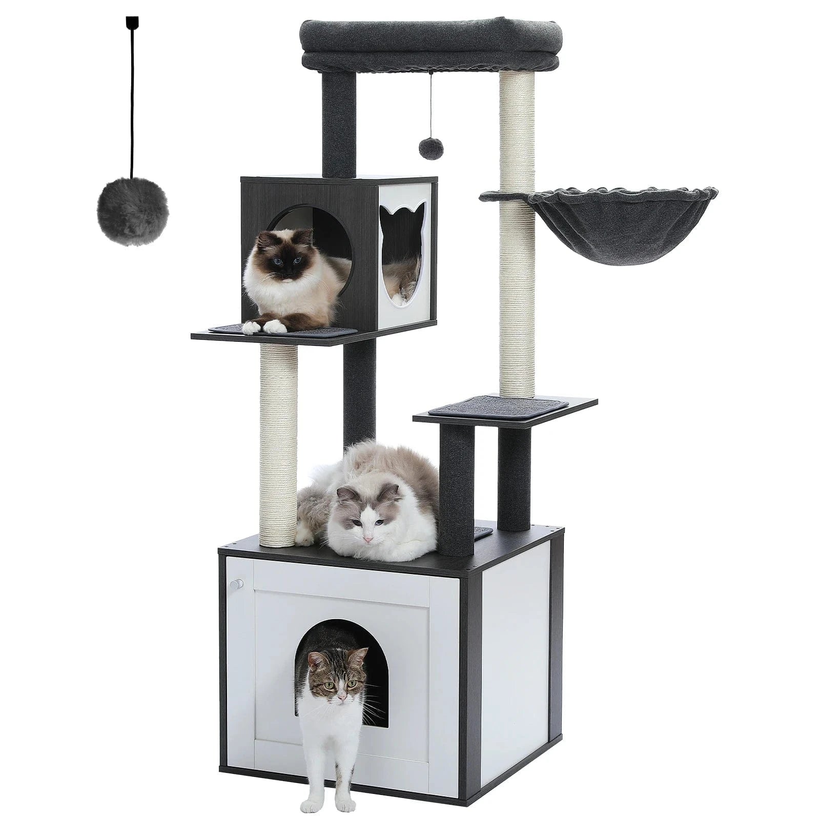 Arbre à chat Bois Cabane | Mon Chat Perché