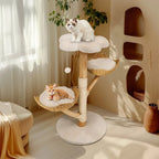 Arbre à chat Bois Naturel 110cm 3 Niveaux - "Natural Tree"