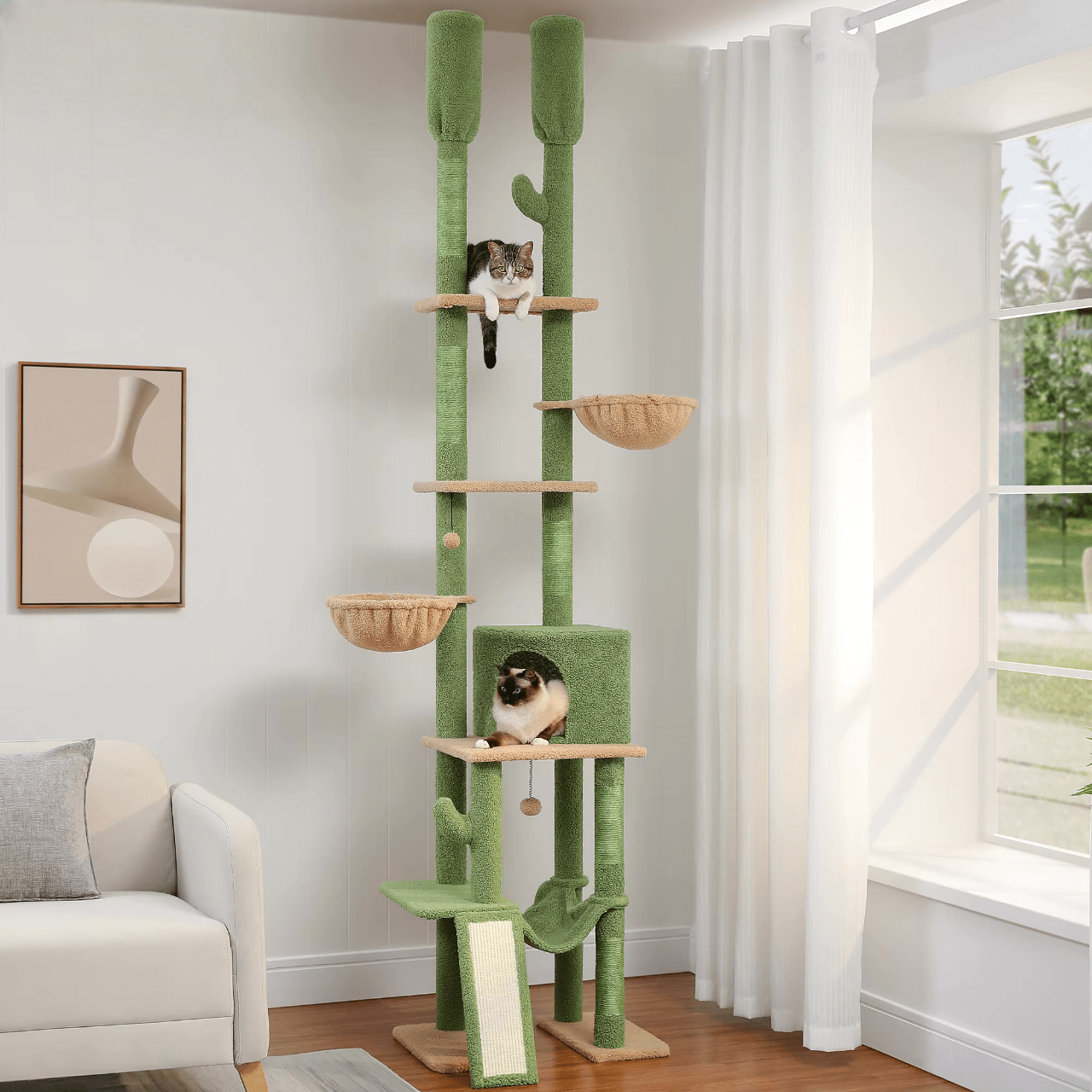 Arbre à chat Cactus avec 2 poteaux | Mon Chat Perché
