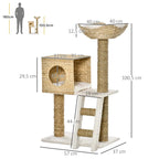 Arbre à chat Compact 100cm avec Grotte et Lit - "Cozy Compact"