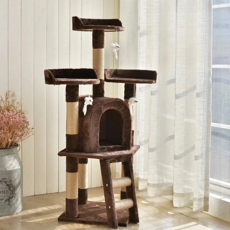 Arbre à chat Villa Luxe 3 Niveaux avec Plateforme de Saut - "Luxury Villa"