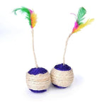 Balle Griffoir Chat Sisal 6,5cm avec Plumes - "Natural Ball"
