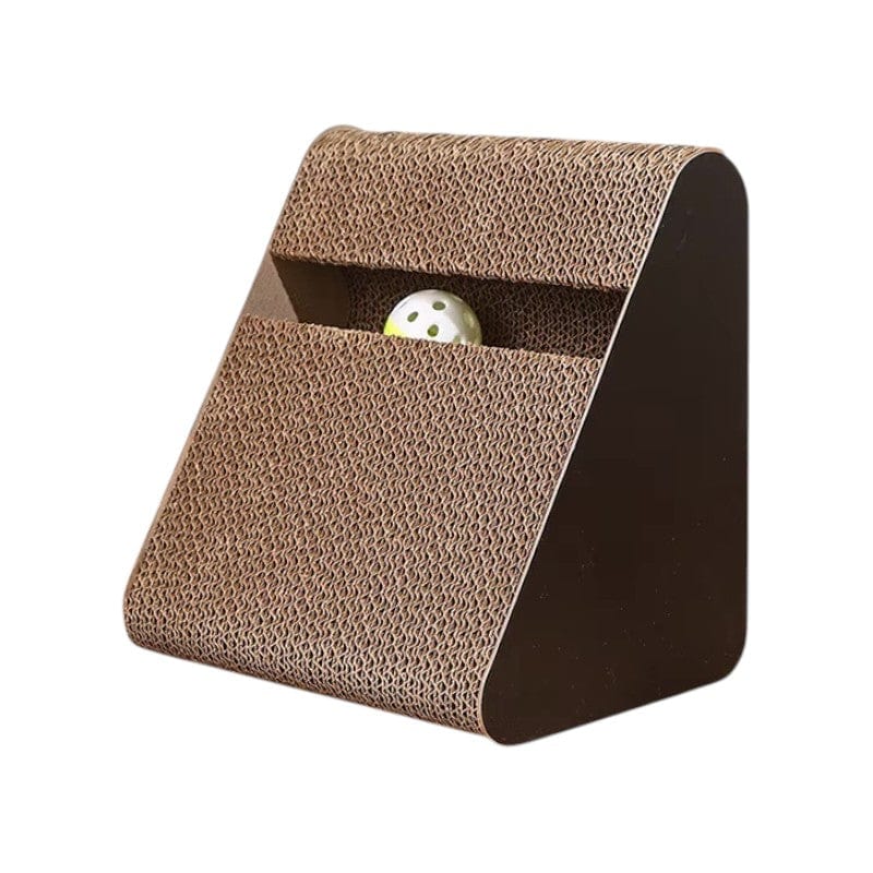 Griffoir Chat 2en1 Carton Triangle avec Balle - "Play & Scratch"