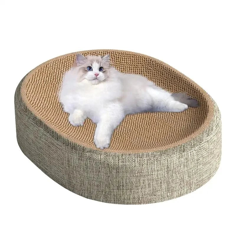 Griffoir Chat 2en1 Sisal Ovale avec Couchage - "Comfort Scratch"