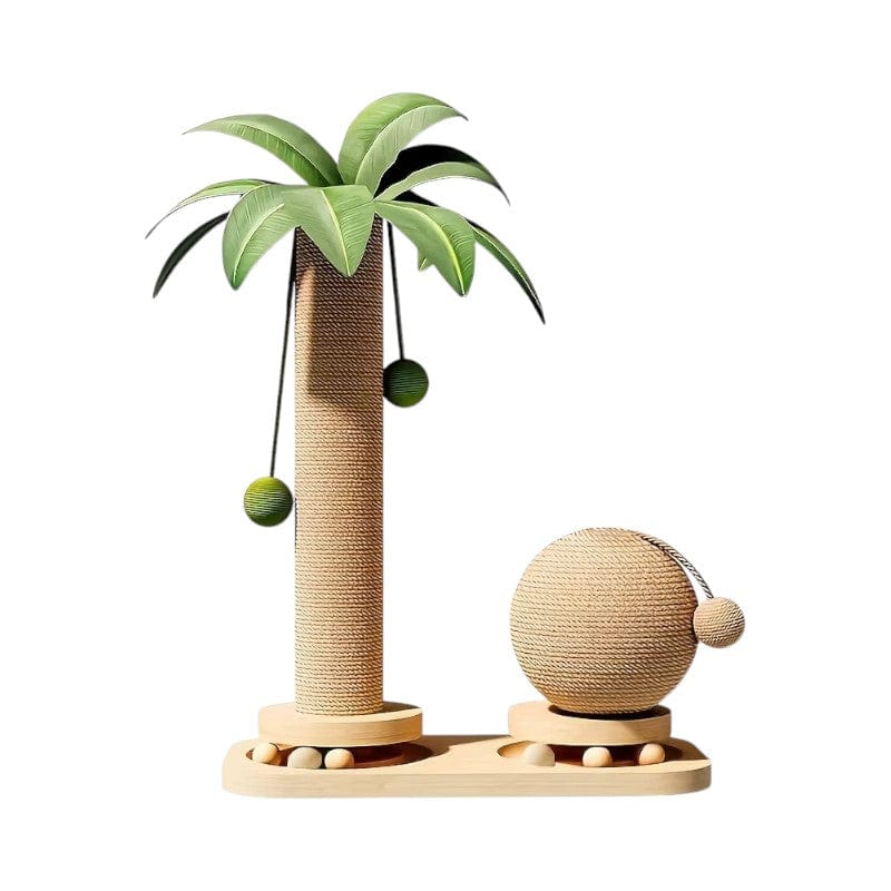 Griffoir Chat Palmier Cocotier 2en1 avec Balles - "Tropical Play"
